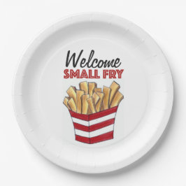 Plato De Papel Bienvenida Baby Shower de Alimentos de Fries Franc