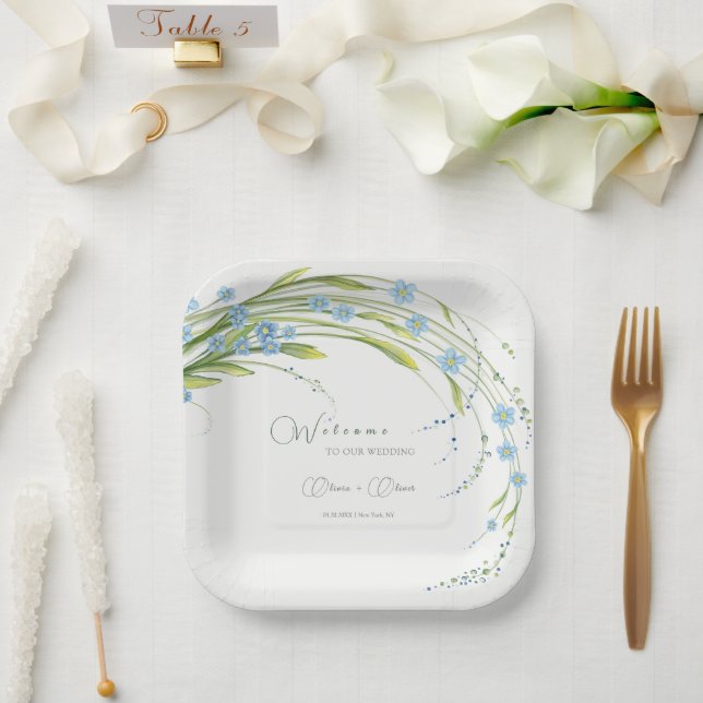 Plato De Papel Bienvenida de Olvidar No Boda
