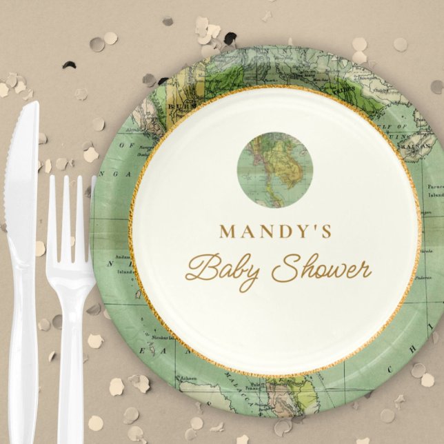 Plato De Papel Bienvenida personalizada al Baby Shower mundial (Subido por el creador)