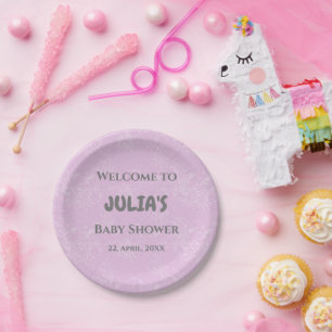 Plato De Papel Bienvenido a Baby Shower