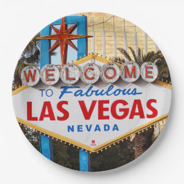 Plato De Papel Bienvenido a Las Vegas Paper & Fiesta Plates
