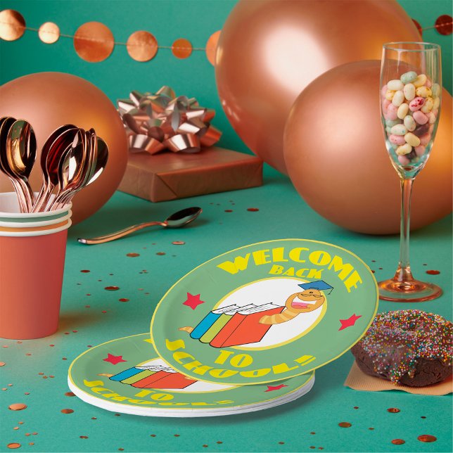 Plato De Papel Bienvenido De Nuevo A La Librería Escolar (Subido por el creador)