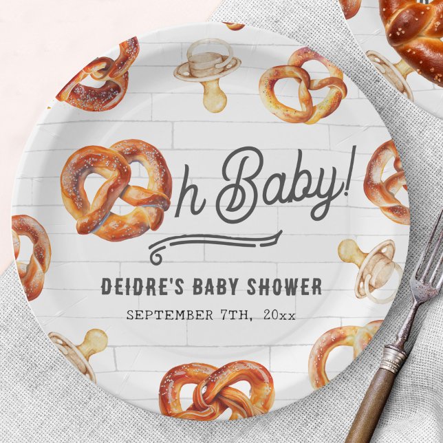 Plato De Papel Bienvenidos a Baby Shower de Baby Pretzels y Pacif (Subido por el creador)