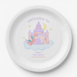 Plato De Papel Bienvenidos a Baby Shower de Cuestionate Dragon Un