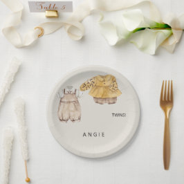 Plato De Papel Bienvenidos a Baby Shower en el Boho Twins