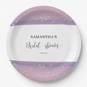 Plato De Papel Bienvenidos a la ducha de novias celestes Pastel M