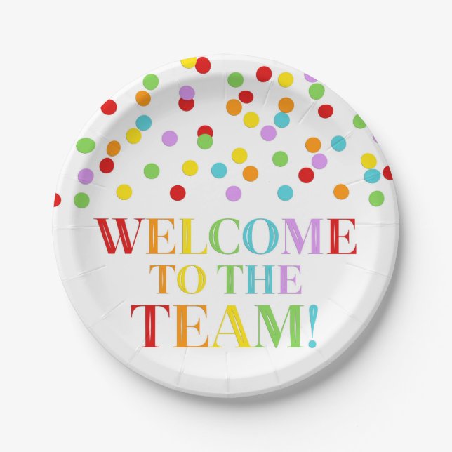 Plato De Papel Bienvenidos al equipo (Anverso)