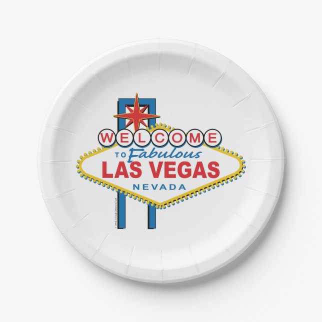 Plato De Papel Bienvenidos al Rótulo Las Vegas (Anverso)
