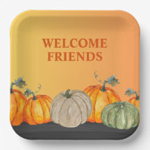 Bienvenidos Amigos Calabazas Colores de Otoño