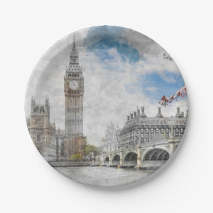 Plato De Papel Big Ben, Londres, Reino Unido