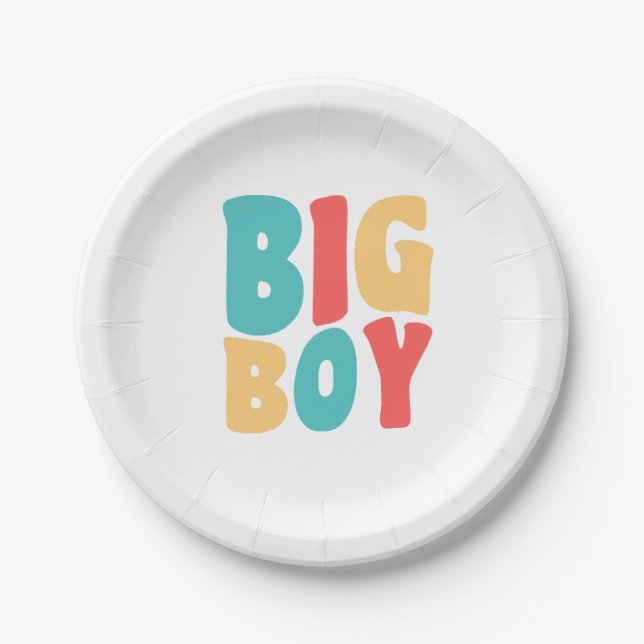 Plato De Papel Big Boy Funny Dice Niños Pequeños (Anverso)