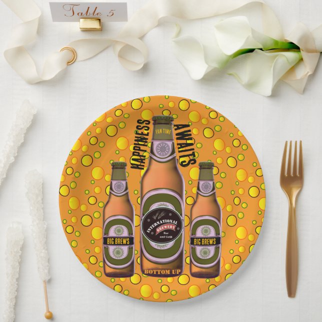 Plato De Papel BIG BREWS Personalizado Beer (Boda)
