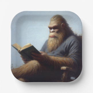 Plato De Papel Bigfoot Leyendo