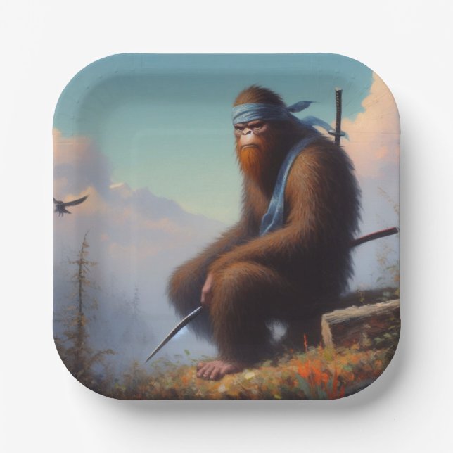 Plato De Papel Bigfoot Ninja (Anverso)