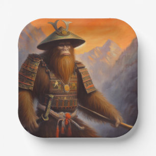 Plato De Papel Bigfoot Samurai