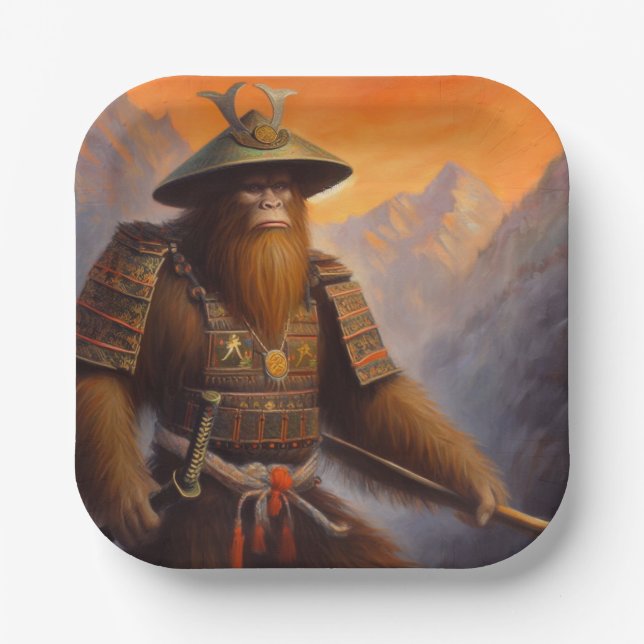 Plato De Papel Bigfoot Samurai (Anverso)