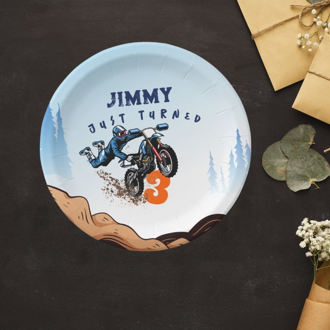 Plato De Papel Biker Kid Dirt Stunt Bike Birday (Subido por el creador)