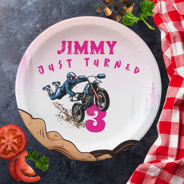 Plato De Papel Biker Kid Dirt Stunt Bike Birthday Paper Placas (Subido por el creador)