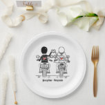 Plato De Papel Biker Motorcycle Wedding<br><div class="desc">These wonderful paper plates would be perfect for a couple having a biker motorcycle themed wedding.
Wording can be edited if you would prefer different wording and also the font style can be changed too from the many different fonts available on Zazzle.</div>