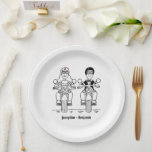 Plato De Papel Biker Motorcycle Wedding<br><div class="desc">These wonderful paper plates would be perfect for a couple having a biker motorcycle themed wedding.
Wording can be edited if you would prefer different wording and also the font style can be changed too from the many different fonts available on Zazzle.</div>