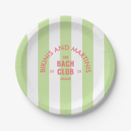Plato De Papel Bikinis Y Martinis El Club De Bach La Franja Verde