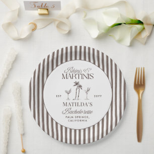 Plato De Papel Bikinis y martinis Elegante soltera vintage