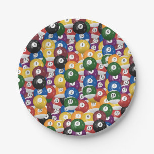 Plato De Papel Billiard Ball Collection