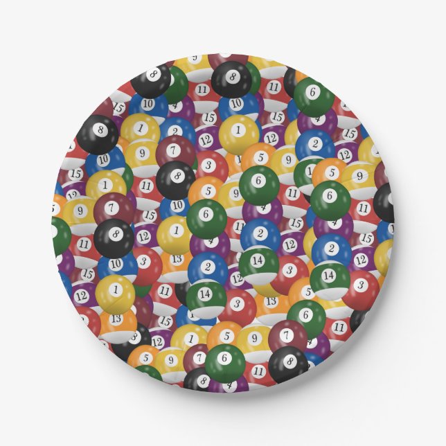 Plato De Papel Billiard Ball Collection (Anverso)