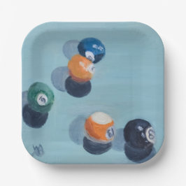 Plato De Papel Billiard Balls