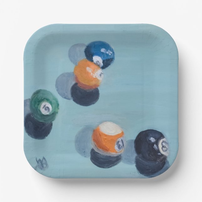 Plato De Papel Billiard Balls (Anverso)