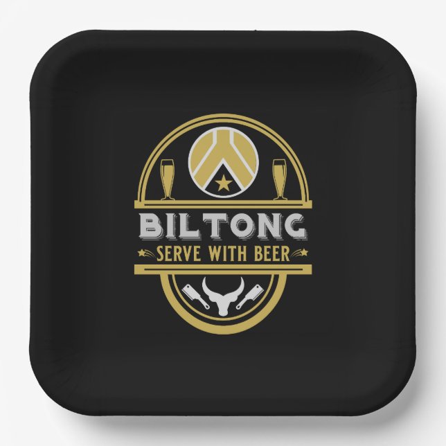 Plato De Papel Biltong Y Cerveza (Anverso)