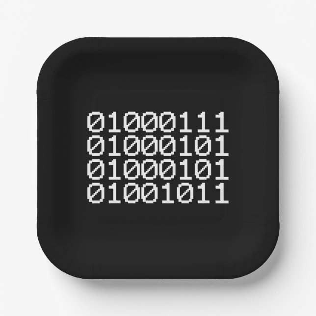 PLATO DE PAPEL BINARY GEEK (Anverso)