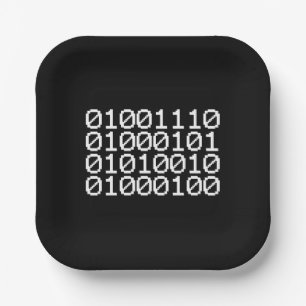 PLATO DE PAPEL BINARY NERD
