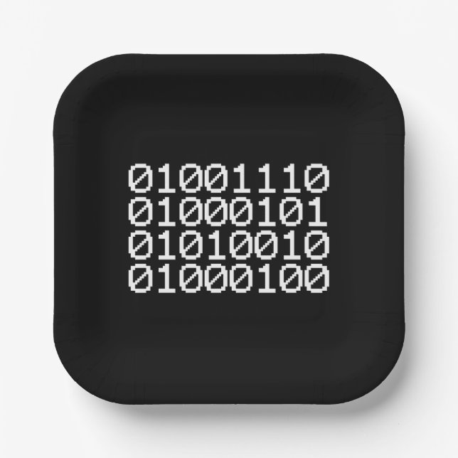PLATO DE PAPEL BINARY NERD (Anverso)