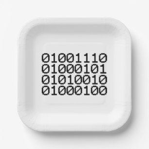 PLATO DE PAPEL BINARY NERD