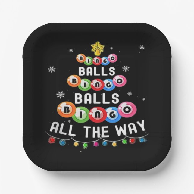Plato De Papel Bingo Balls Bingo Todo El Camino (Anverso)