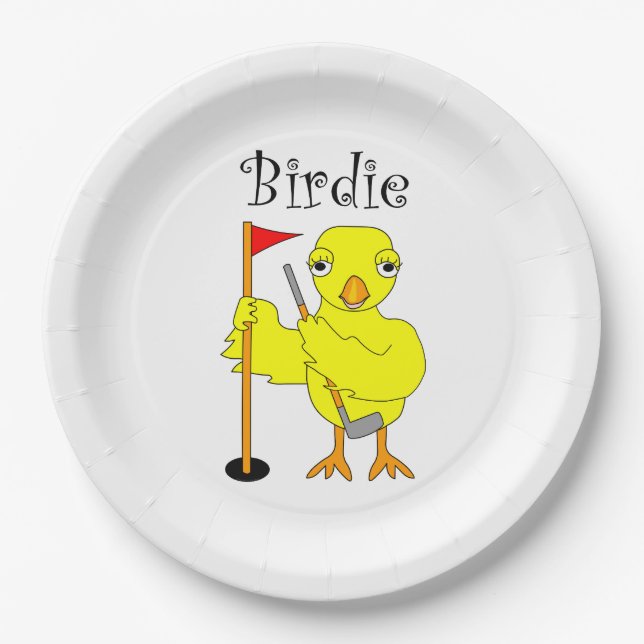 Plato De Papel Birdie Golfer Chick (Anverso)