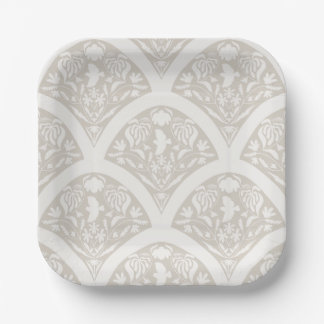 Plato De Papel Birdsong Garden in Cream