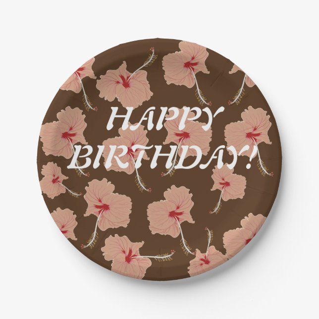 Plato De Papel Birthday Floral (Anverso)