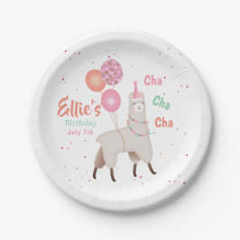 Plato De Papel Birthday Llama