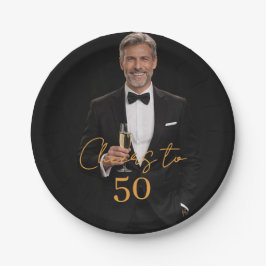 Plato De Papel Birthday party photo cheers gold