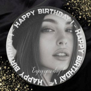 Plato De Papel Birthday photo simple modern classic elegant