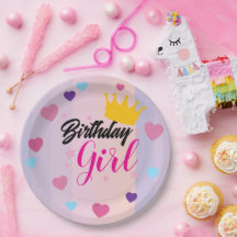 Birthday plate for little girls