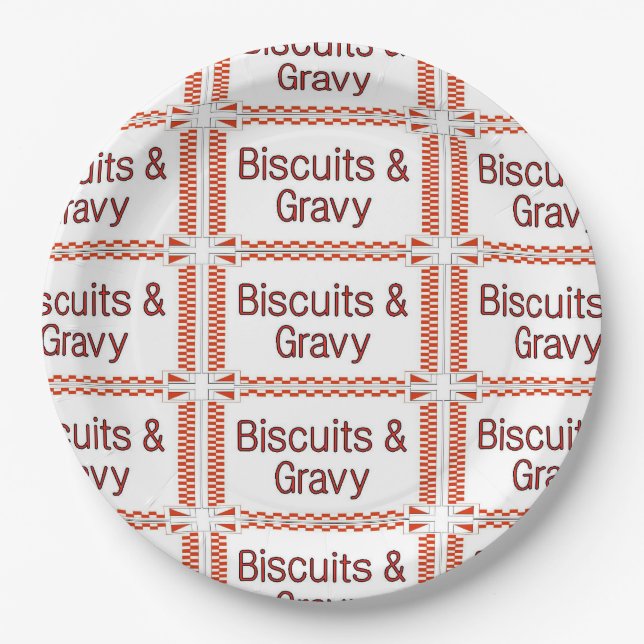 Plato De Papel Biscuits y Gravy (Anverso)