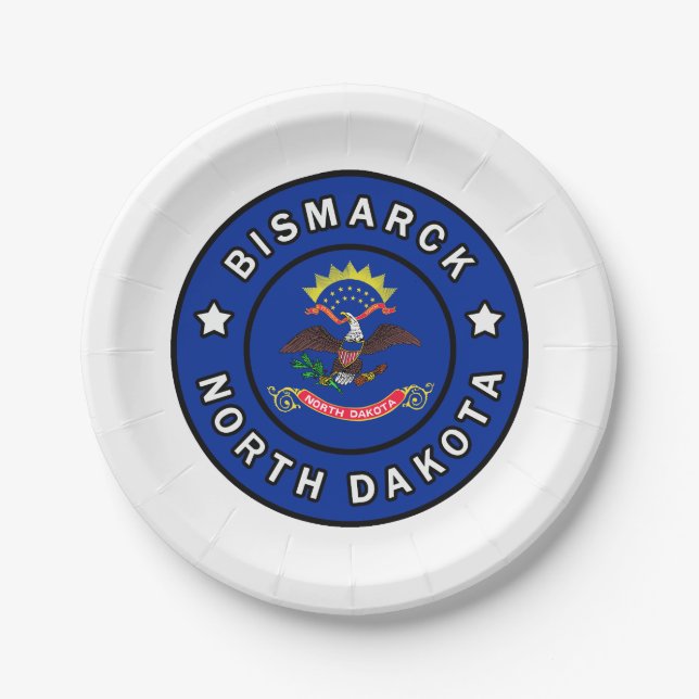 Plato De Papel Bismarck Dakota del Norte (Anverso)