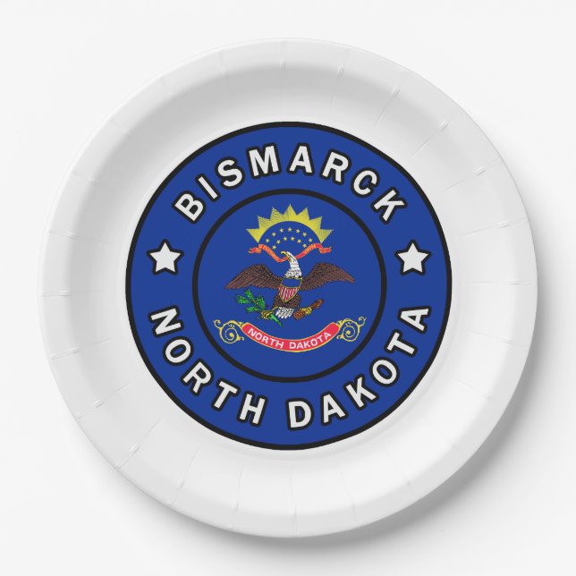 Plato De Papel Bismarck Dakota del Norte (Anverso)