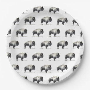 Plato De Papel Bisonte americano