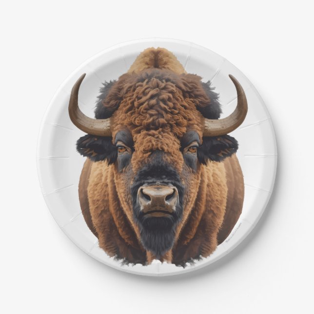 Plato De Papel Bisonte / Búfalo (Anverso)