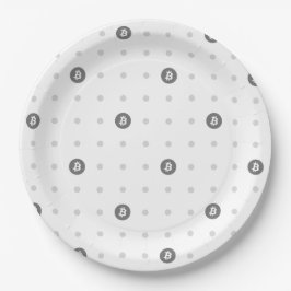 Plato De Papel Bitcoin Polka Dot Paper Plate (Large)