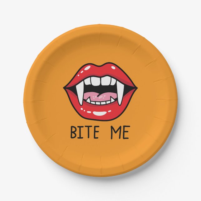 Plato De Papel Bite me  (Anverso)